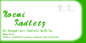 noemi kadletz business card